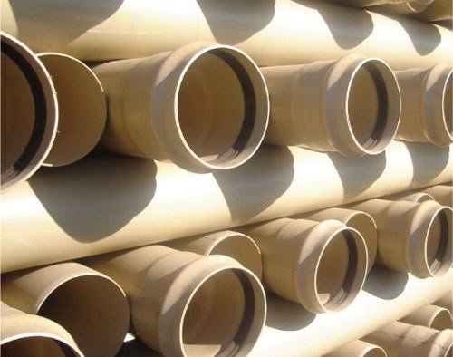 White large-diameter U-PVC sewer pipes — Varahi Flow Master
